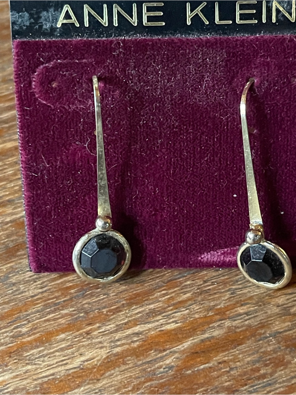 Anne Klein Gold and Black Drop Earrings